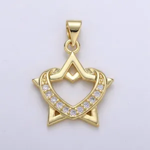 آویز گردنبند طلا 18 عیار زنانه قیراط طرح قلب کد GH2744