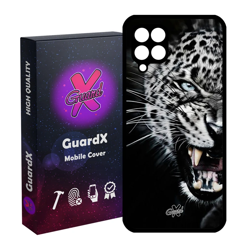 کاور گارد ایکس طرح پلنگ مدل Glass10244 مناسب برای گوشی موبایل سامسونگ Galaxy A22 4G