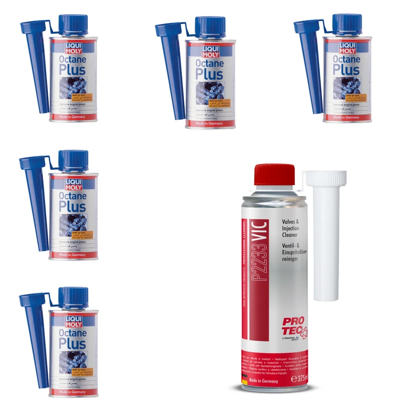 اکتان پلاس لیکومولی مدل Plus حجم 150 میلی لیتر به همراه تمیزکننده انژکتور و سوپاپ ها پروتک بسته 6 عددی