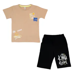 ست تی شرت و شلوارک پسرانه مدل KING GYM