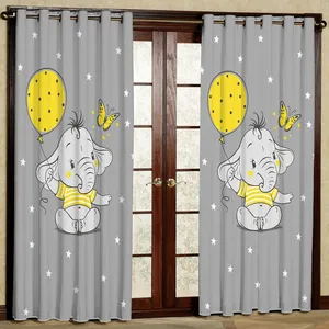   پرده مدل فیل و بادکنک هازان پانچی کد 4745 سایز 140x200 سانتی متر