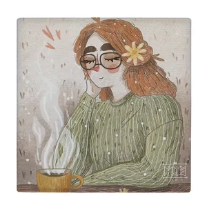 کاشی کارنیلا طرح دختر مدل لوحی کد klh2009