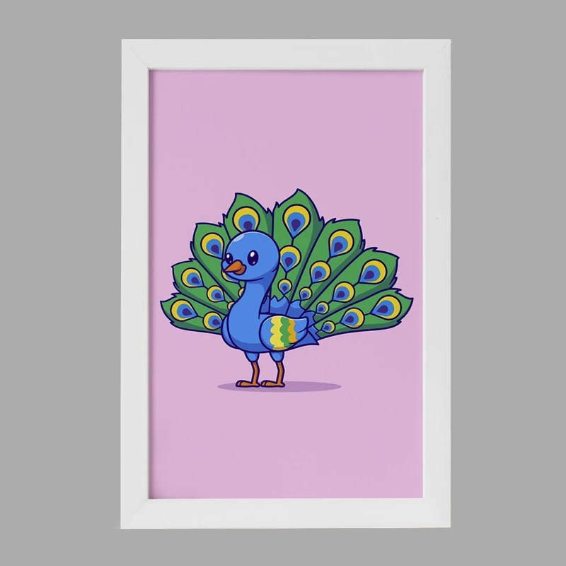 تابلو خندالو مدل حیوانات بامزه طاووس کد 29683