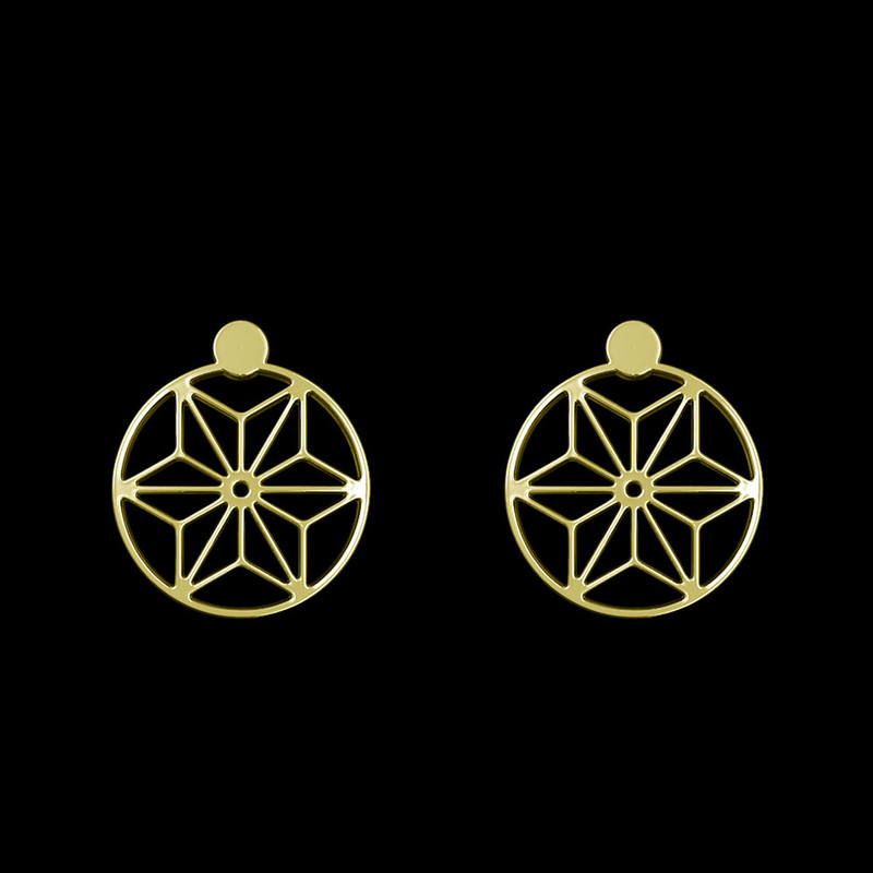 گوشواره طلا 18 عیار زنانه مدوپد مدل ستاره کد GA1-11811