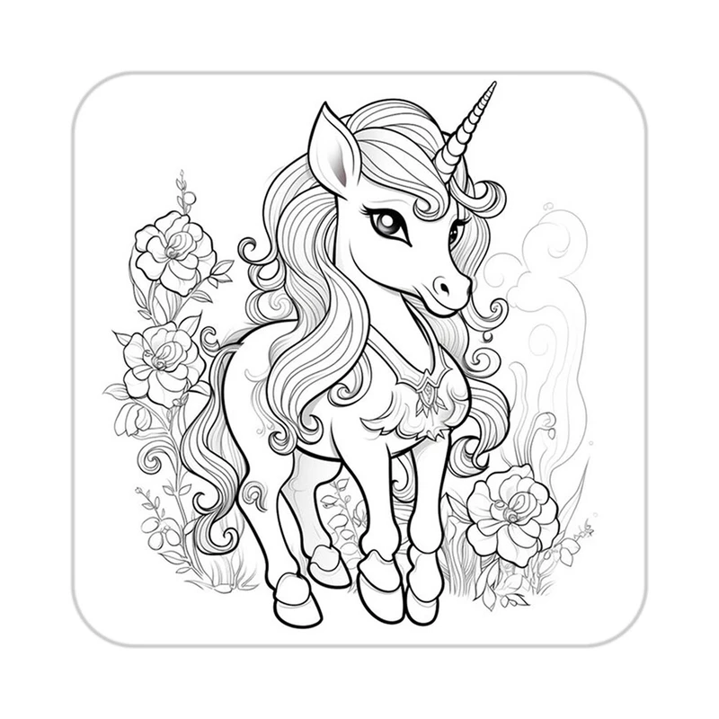 زیر لیوانی کاکتی طرح اسب تک شاخ و یونیکورن مدل mp30287