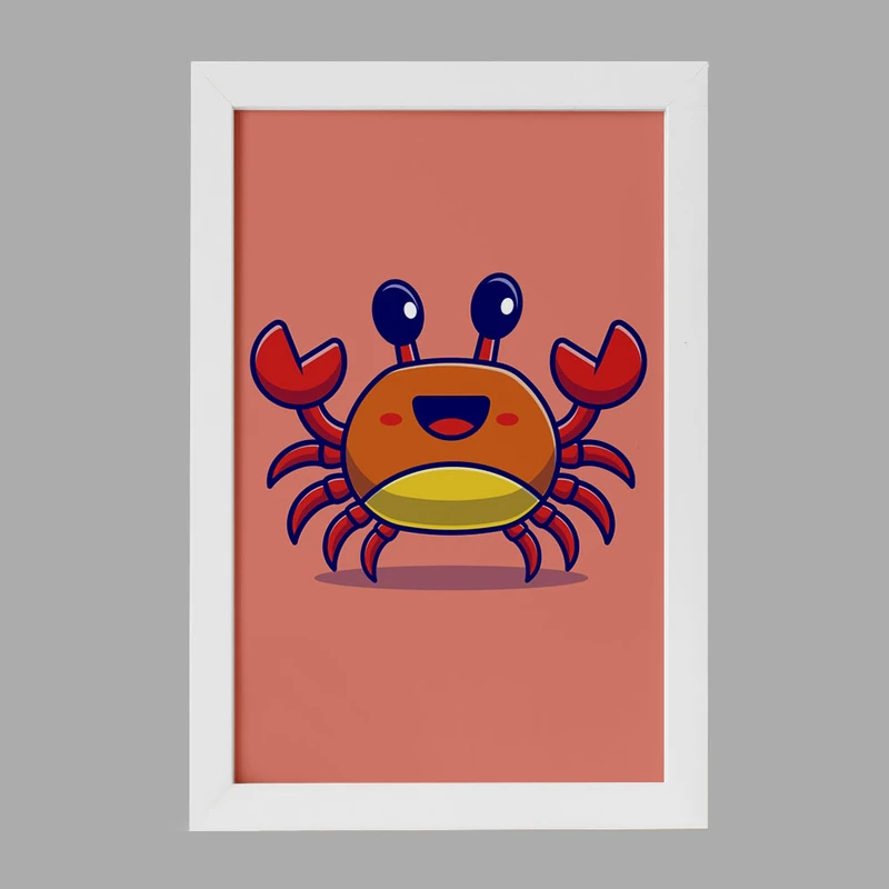 تابلو خندالو مدل حیوانات بامزه خرچنگ کد 29737