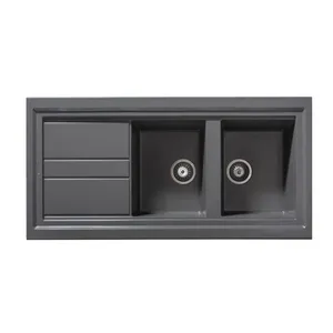 سینک ظرفشویی گرانیت دو لگنه اسا استیل مدل D23 روکار