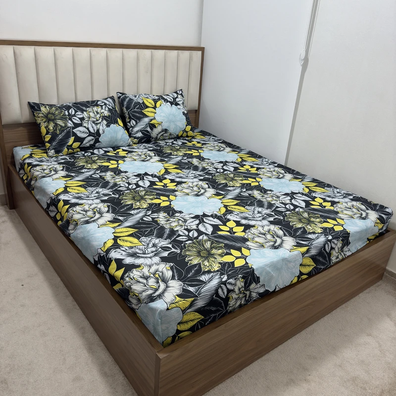 سرویس ملحفه 2 نفر 3 تکه ناتوسا مدل گلسار کد 160