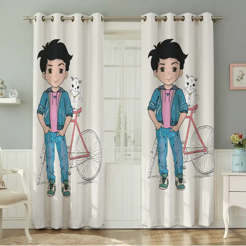 پرده نیروانا طرح کودک مدل مخمل کد 8150سایز 140×280 سانتی متر