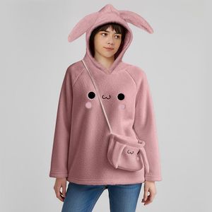 هودی زنانه مدل خرگوشی به همراه کیف