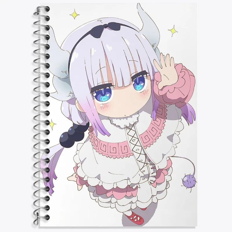 دفتر زبان 50 برگ خندالو مدل دو خط طرح کانا انیمه اژدهای خدمتکار کوبایاشی کد 36273