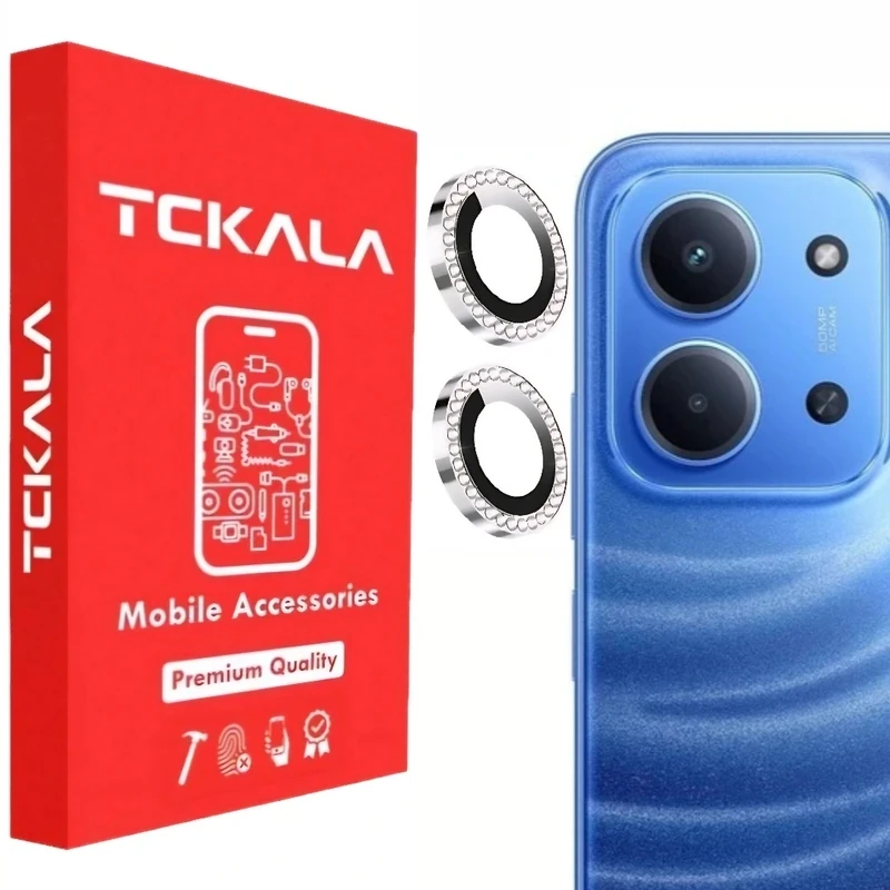 محافظ لنز دوربین فلزی تیسیکالا مدل نگین دار مناسب برای گوشی موبایل شیائومی Redmi 15C
