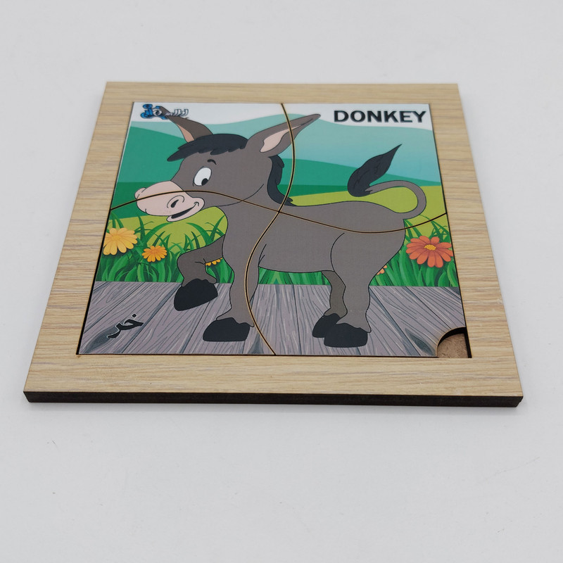 پازل 4 تکه مدل P4-050 طرح حیوان خر