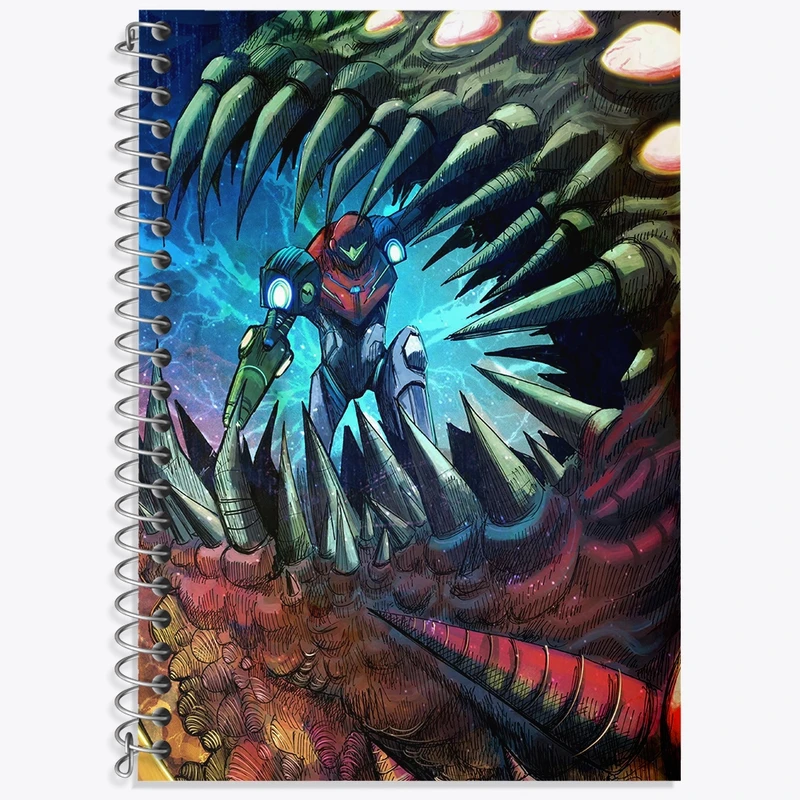 دفتر زبان 50 برگ خندالو مدل دو خط طرح بازی متروید (Metroid) کد 35652