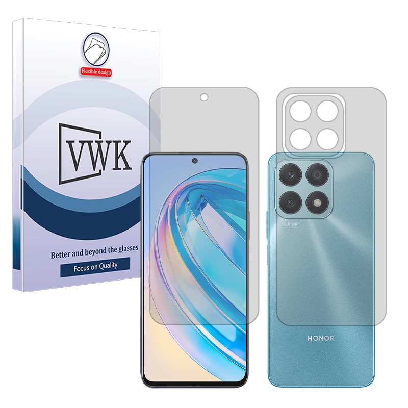  محافظ صفحه نمایش شفاف وی دبلیو کی مدل Tough مناسب برای گوشی موبایل آنر X8a به همراه محافظ پشت گوشی