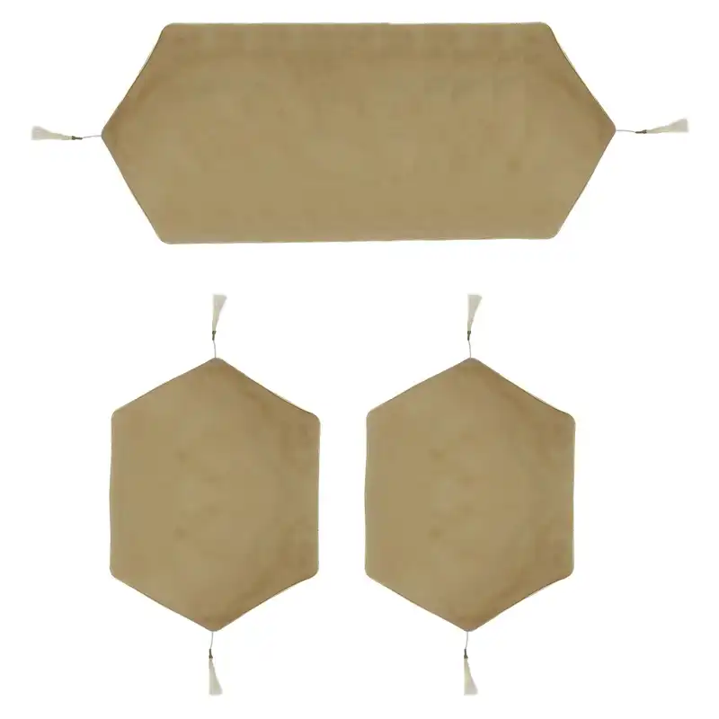 رومیزی مدل مخمل طرح جاسمین مجموعه 3 عددی