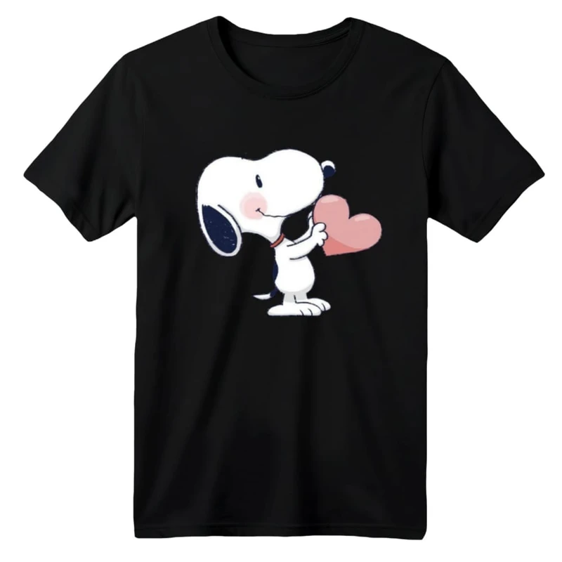 تی شرت آستین کوتاه بچگانه مدل اسنوپی کد ۴۷ رنگ مشکی