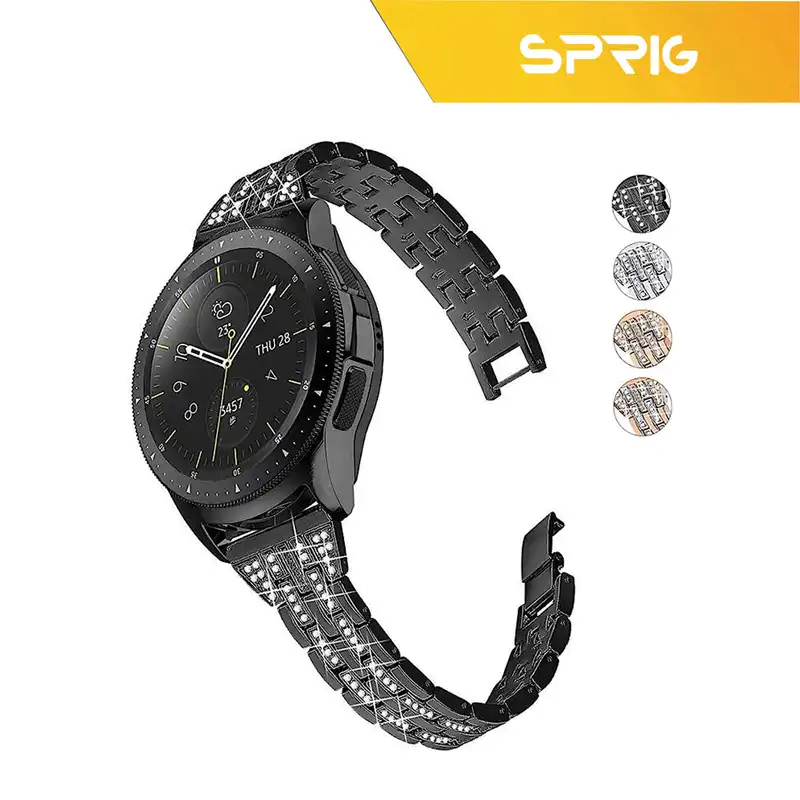 بند اسپریگ مدل Diamond Two line مناسب برای ساعت هوشمند سامسونگ Galaxy Watch 4 40mm / watch 4 42mm / watch 4 44mm / watch 4 46mm / Watch 5 40mm / Watch 5 44mm / Watch 5 pro 45mm