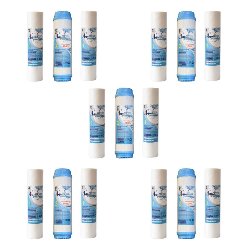 فیلتر دستگاه تصفیه آب آکوا پیورست مدل PP-UDF 10 INCH مجموعه 15 عددی