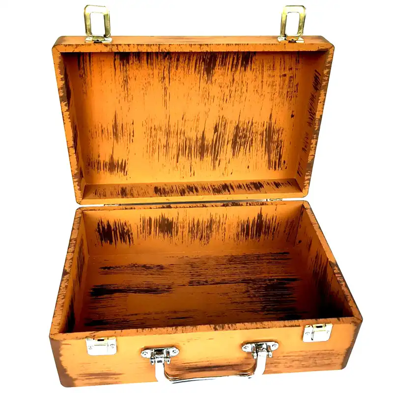 جعبه هدیه چوبی مدل چمدان طرح آیه وان یکاد کد WS152