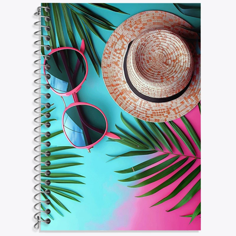 دفتر زبان 50 برگ خندالو مدل سه خط طرح تابستان (Summer) کد N5815