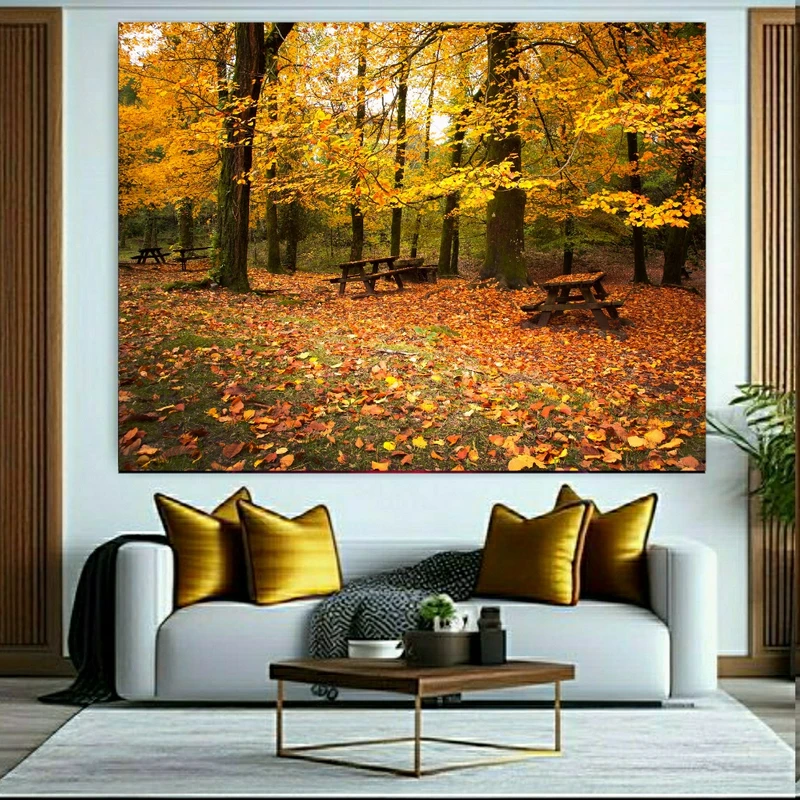  پوستر طرح مخمل جنگل مدل پاییزی(1) کد FP105004