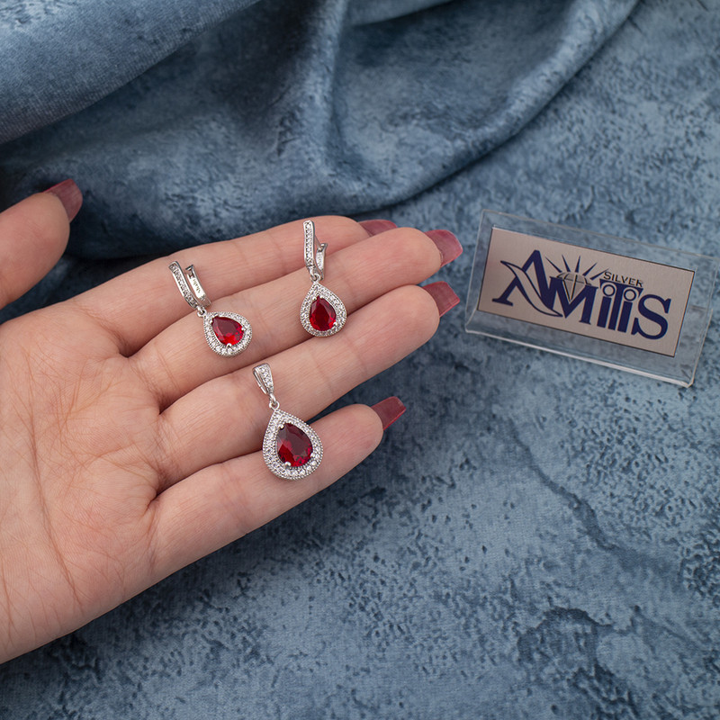 نیم ست نقره زنانه مدل AVN-N67