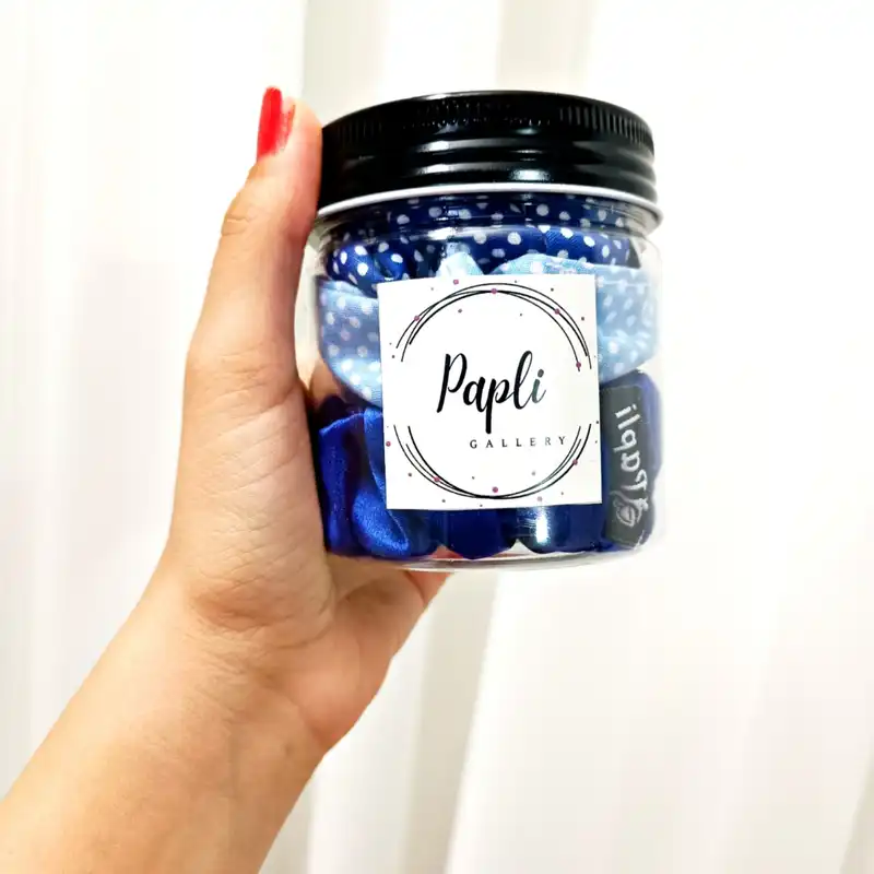 کش مو زنانه پاپلی مدل اسکرانچی بسته 9 عددی