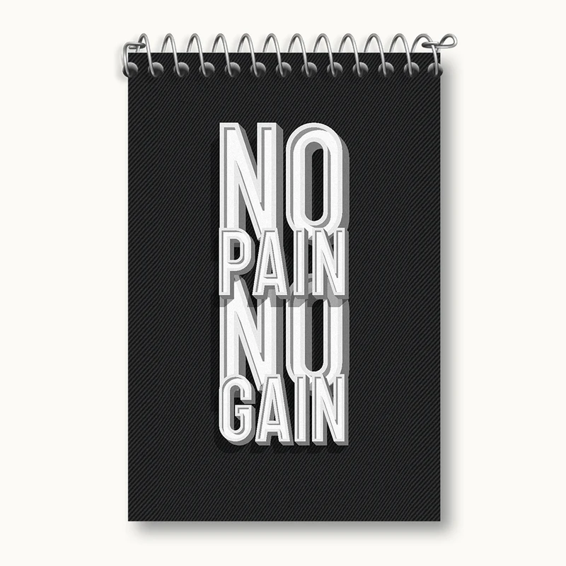 دفتر یادداشت 50 برگ خندالو مدل No Pain No Gain کد F704