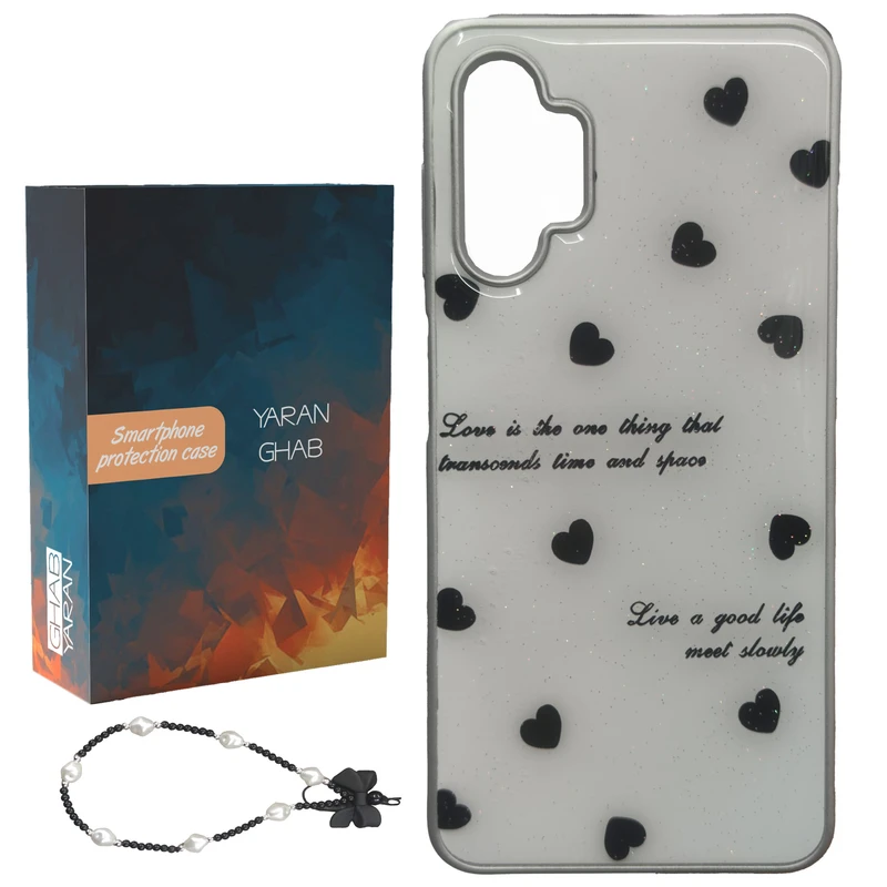 کاور قاب یاران مدل قلب مناسب برای گوشی موبایل سامسونگ Galaxy A32 4G به همراه بنداویز