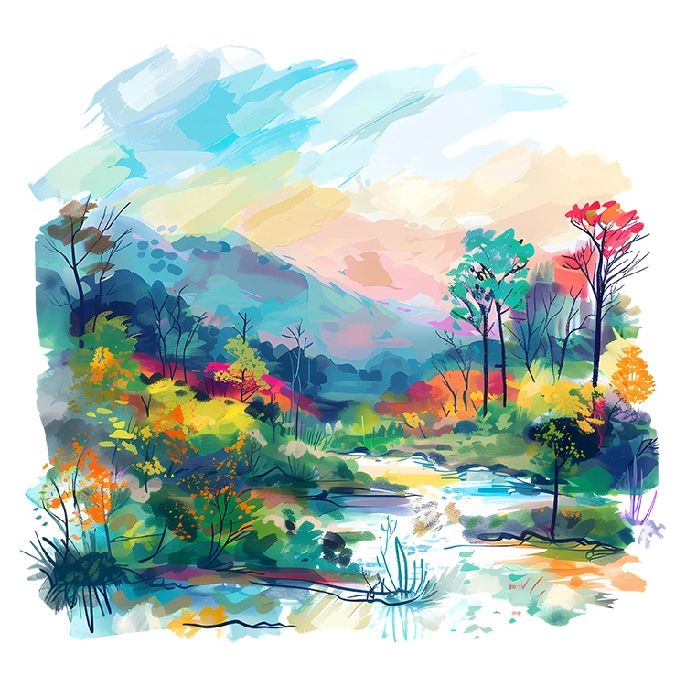 استیکر پارچه و لباس پاد آفرین مدل منظره کد S5468