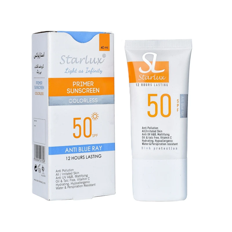 کرم ضد آفتاب بدون رنگ استار لوکس SPF 50 مدل اویل فری ‌مناسب انواع پوست‌ها حجم 40 میلی‌ لیتر