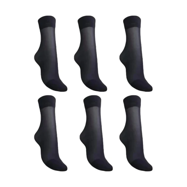 جوراب ساق کوتاه زنانه بهبود مدل پارازین 1.20ساده بسته 6 عددی
