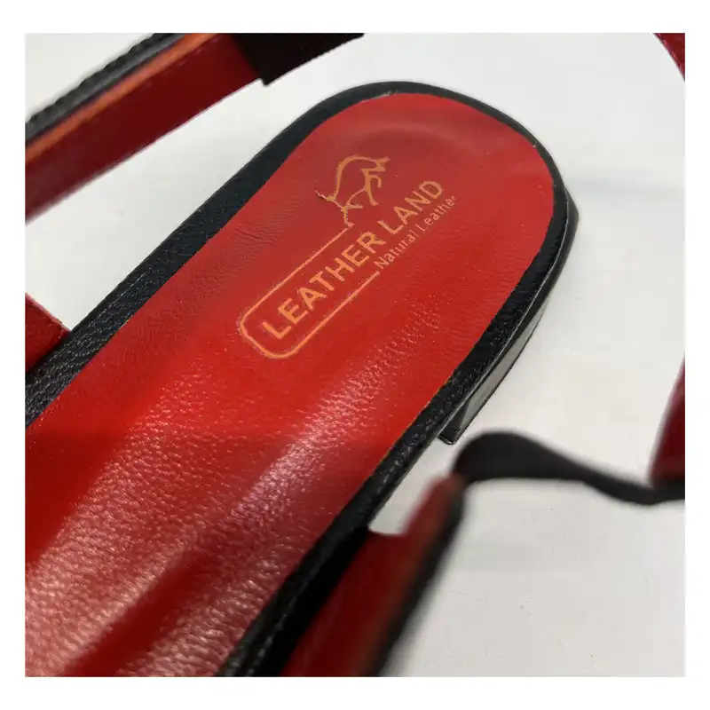 صندل زنانه سرزمین چرم مدل 1414 رنگ مشکی