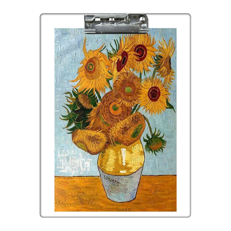 تخته شاسی طرح تابلو گلدان آفتاب گردان ونگوگ کد  2111396 سایز A4