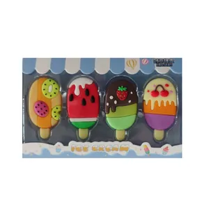 پاک کن مدل بستنی چوبی میوه ای کد 52 مجموعه 4 عددی