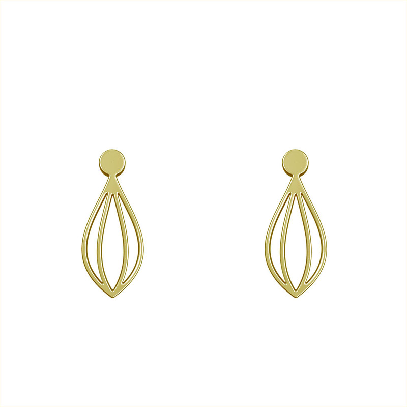 گوشواره طلا 18 عیار زنانه مدوپد مدل هندسی کد GA1-11526