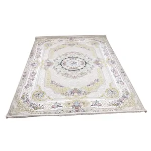 فرش ماشینی 1200 شانه زمینه کرم حاشیه کرم مدل گلفرنگ