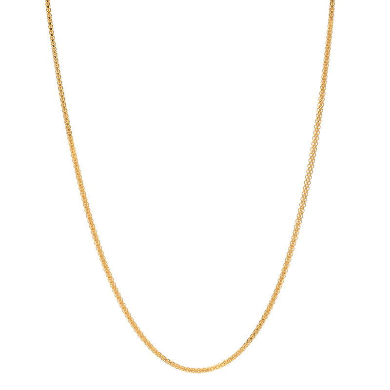 زنجیر طلا کم اجرت 18 عیار زنانه زرالتون مدل بیزمارک چهارگوش استاندارد