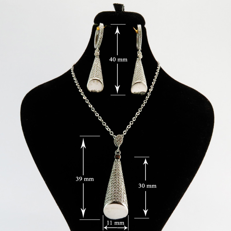 نیم ست نقره زنانه کد AV074