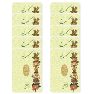 شمش طلا 24 عیار طلای محمد مدل گل رز کد 999.999 مجموعه 10 عددی