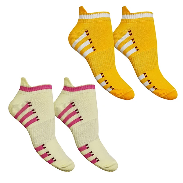 جوراب ساق کوتاه زنانه تن پوش هنگامه مدل کف کش راه راه بسته 2 عددی