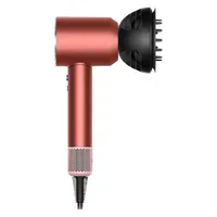 سشوار حرفه‌ای 1600 وات دایسون مدل Supersonic nural SBBP، موتور AC، وزن 820 گرم، دارای سری متمرکز‌کننده پهن، خشک‌کن ملایم، سری دندانه‌دار، کیف نگه‌دارنده با ویژگی صاف‌کنندگی، حجم‌دهندگی، با قابلیت باد سرد