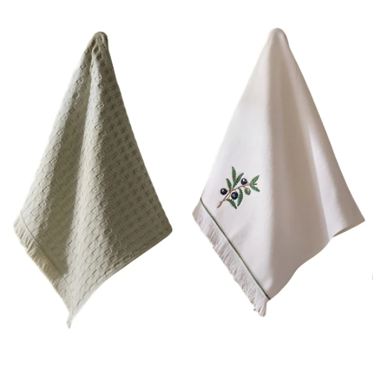 دستمال آشپزخانه مادام کوکو مدل Olea مجموعه دو عددی