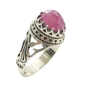 انگشتر نقره مردانه مدل یاقوت کد 4534211