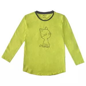 تی شرت آستین بلند دخترانه لوپیلو مدل گربه 8983