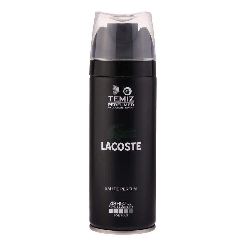 اسپری دئودورانت مردانه تمیز مدل lacoste حجم 200 میلی‌لیتر