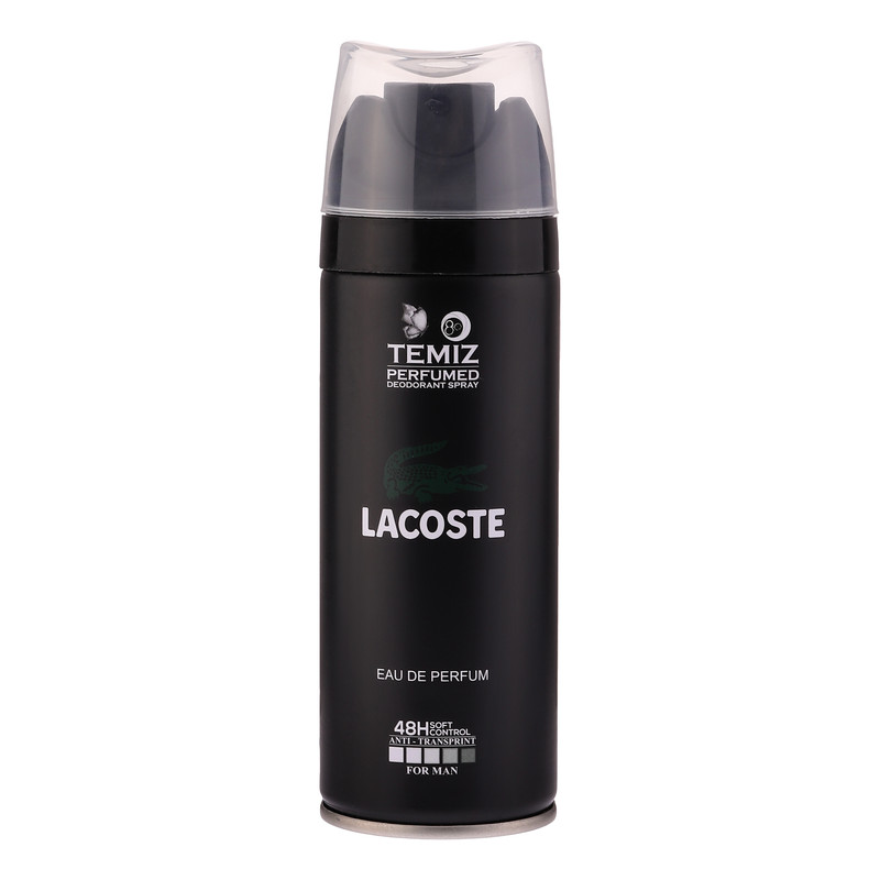 اسپری دئودورانت مردانه تمیز مدل lacoste حجم 200 میلی لیتر