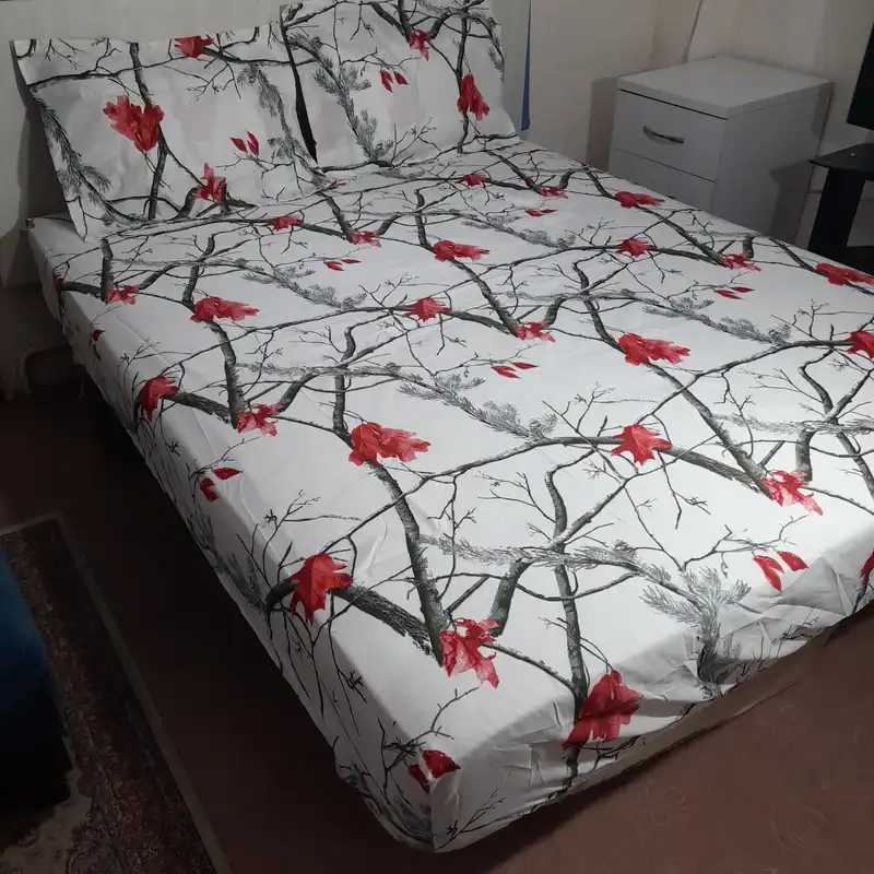 سرویس ملحفه مدل کشدوز niki05.25 بامبو کد 160  دو نفره سه تکه