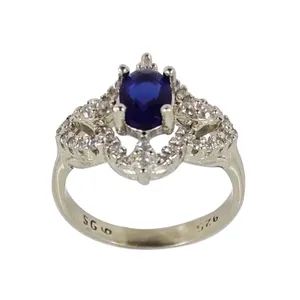 انگشتر نقره زنانه سلین کالا مدل یاقوت کبود Rose4